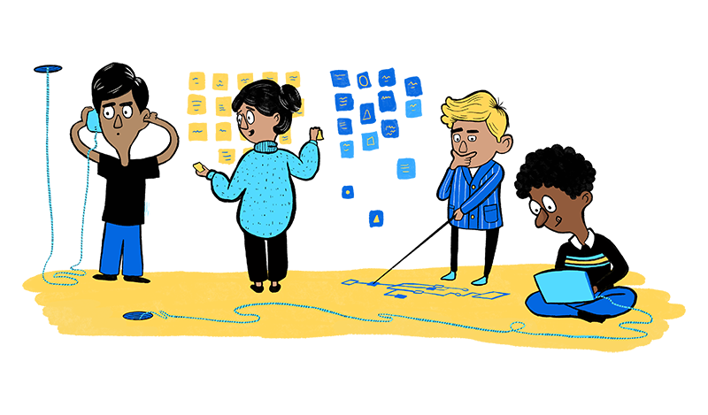 Illustration of people working together.