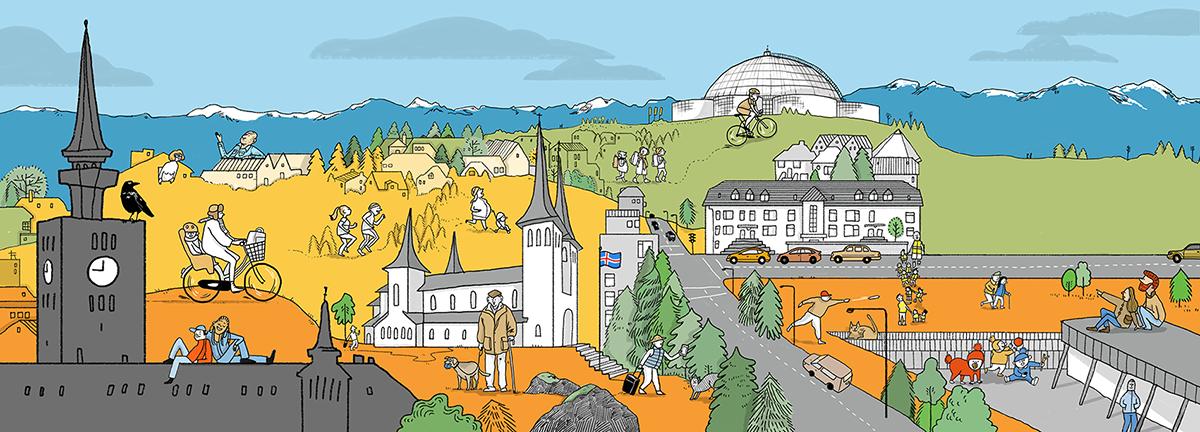 Illustration of the neighborhood of Hlíðar