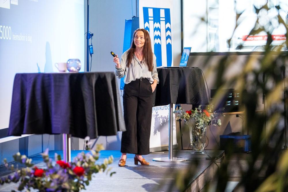 Vera Antonsdóttir presents at the Economic and Urban Development meeting.