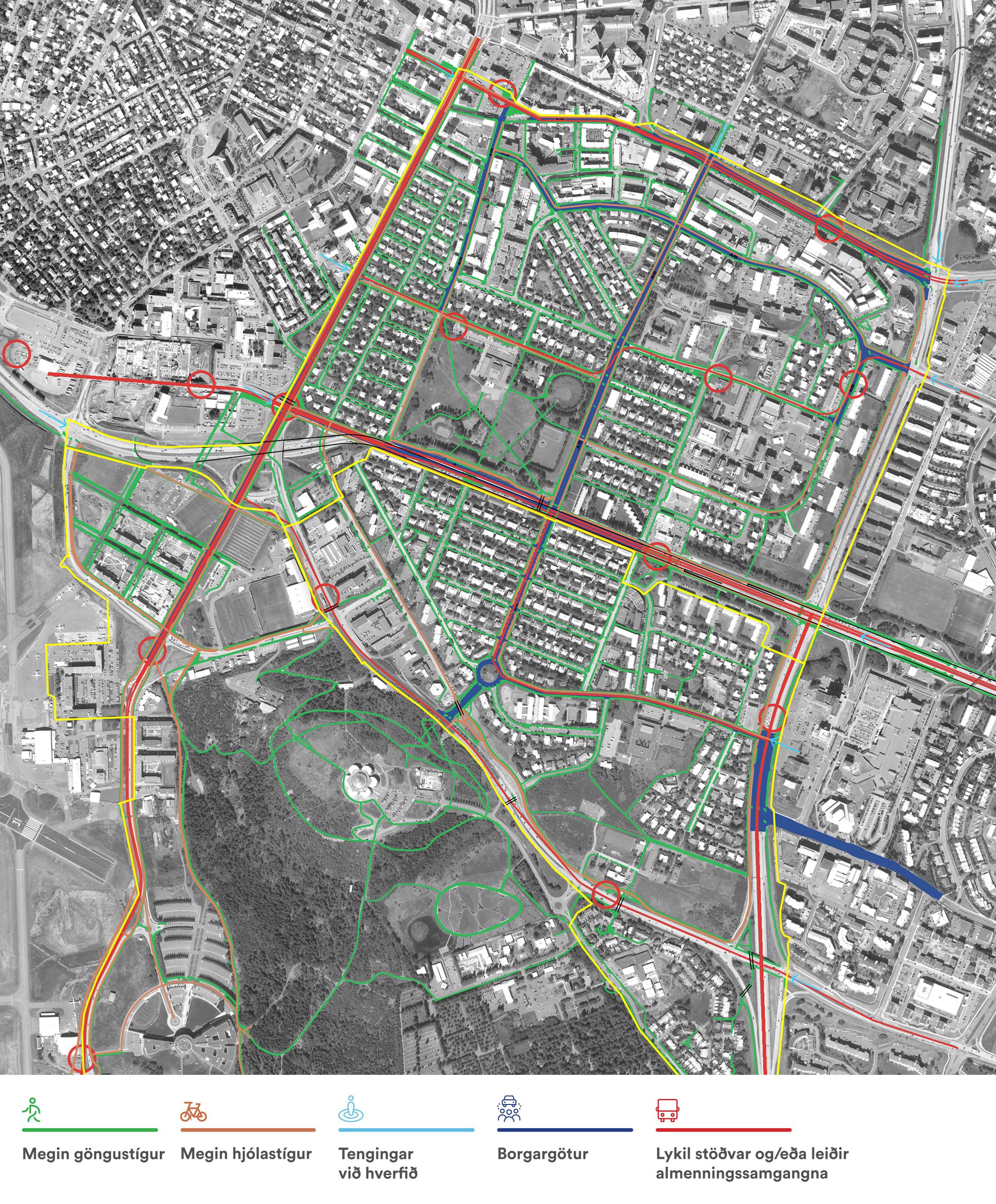 Háteigshverfi - stefnukort - samgöngur