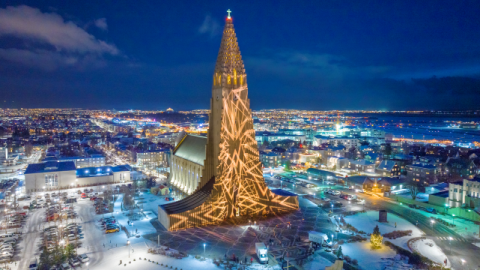 Hallgrímskirkja at Winter Lights Festival 2025